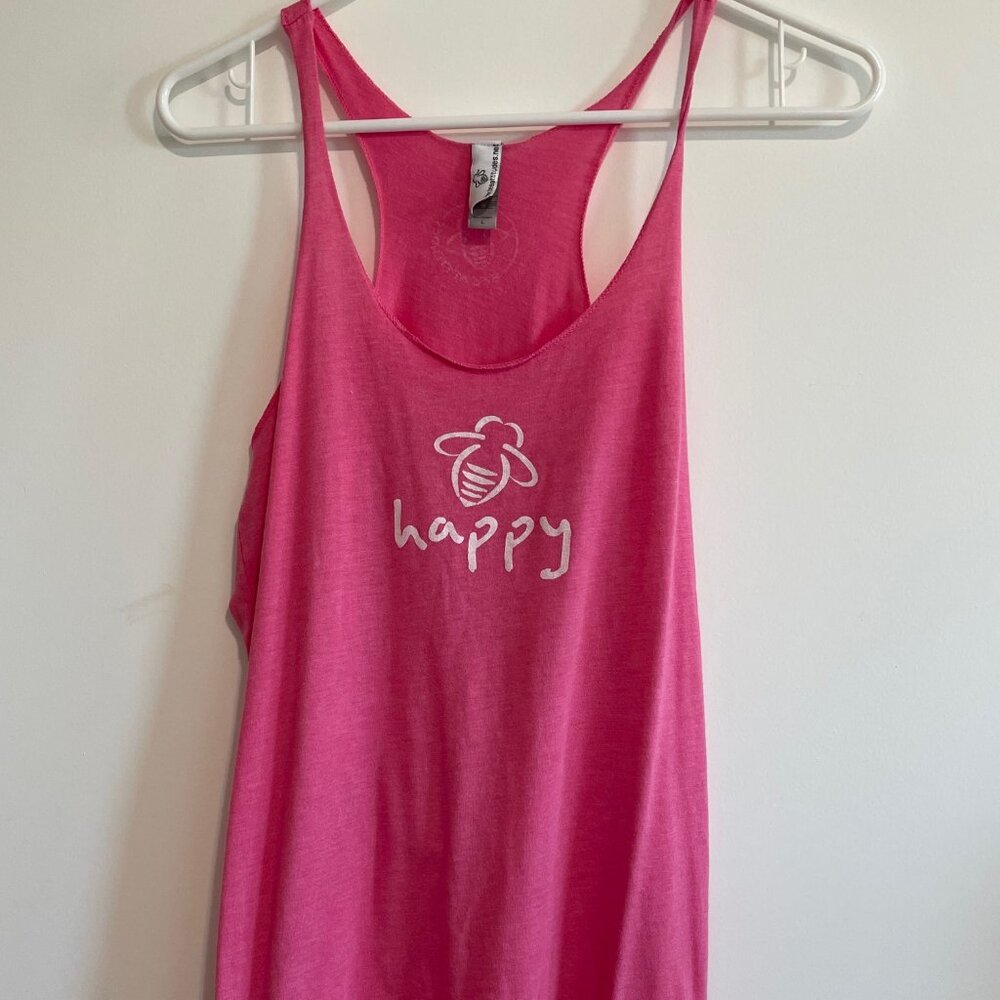 Bee Attitudes Bee Happy Racerback Tank